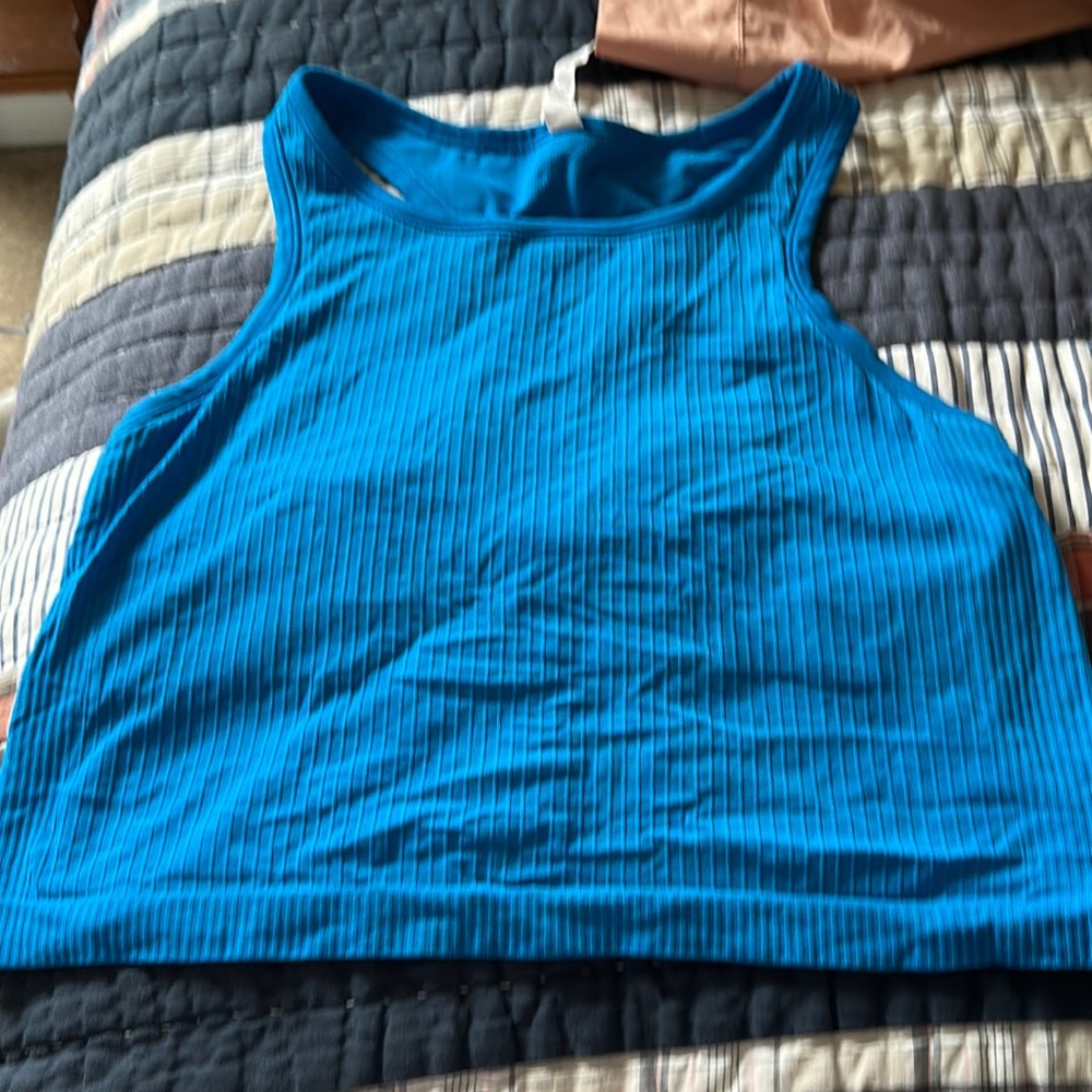 lululemon athletica Ebb to street Cropped Ribbed Tank Top Sz 12